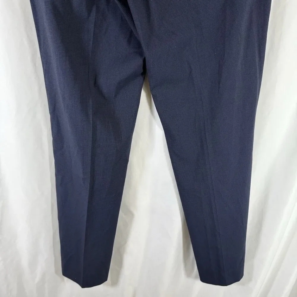 Banana Republic Standard Fit Pants Men's 34x32 Blue Plaid Flat Front Office